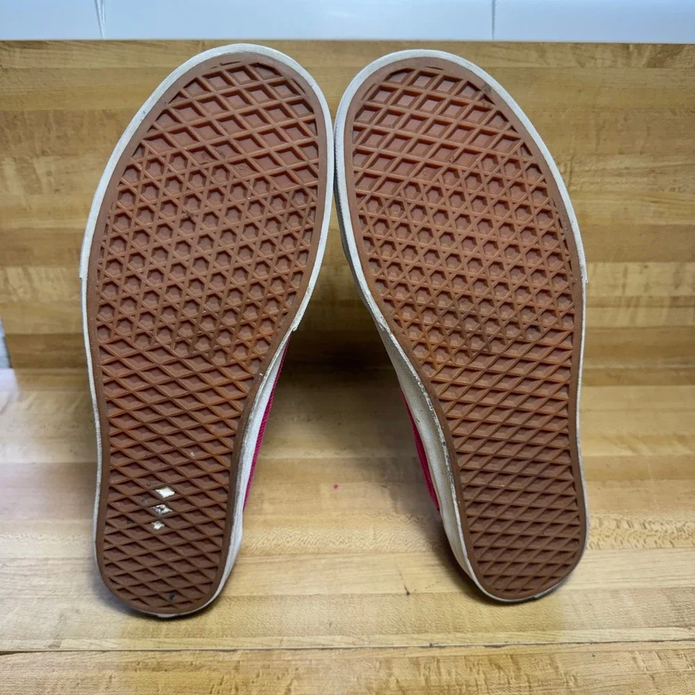 Vans Old Skool Fuchsia Pink Corduroy chenille Sneakers Mens 11.5 Low Skate Shoe